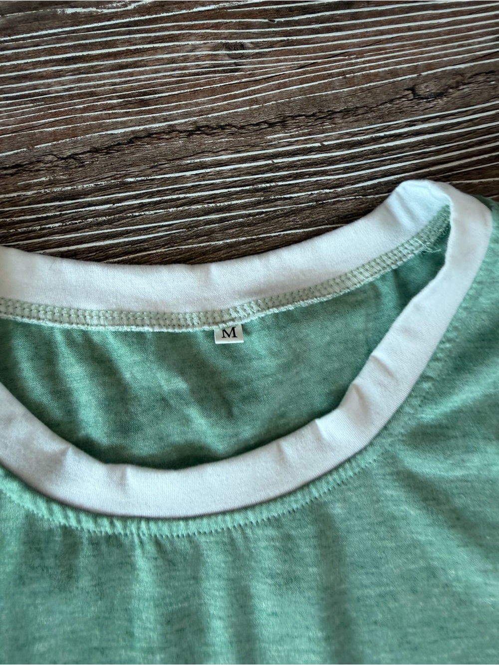 Let Them Script Ringer Tee - Sage Green - Picture 3 of 4